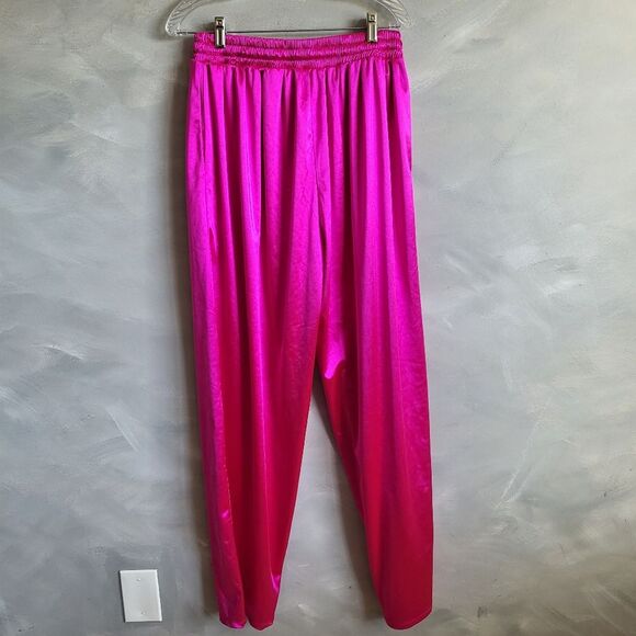 Laina Rauma Club Bed Hot Pink Drawstring Sheen Lightweight Satin Style Pants XXL - Picture 6 of 12